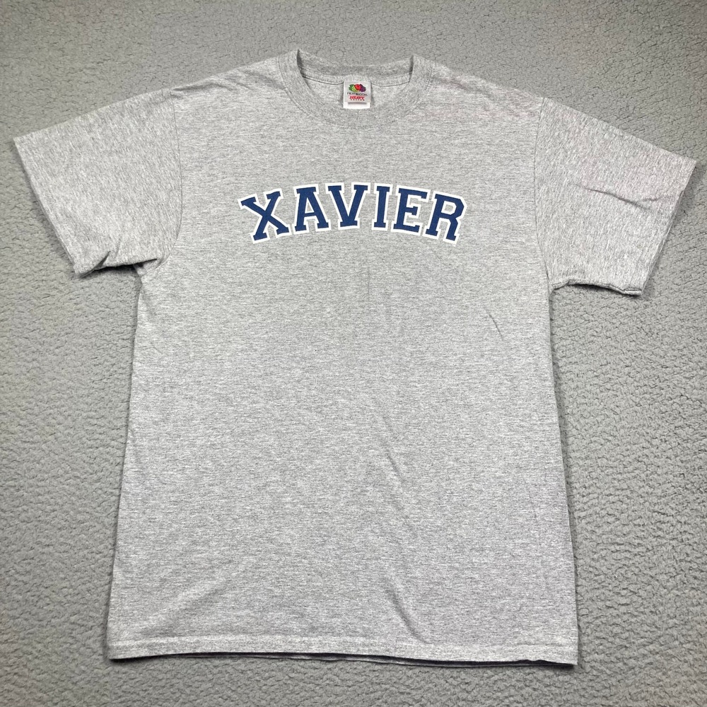 Xavier University T Shirt Adult Medium Gray Short Sleeve Musketeers Ohio